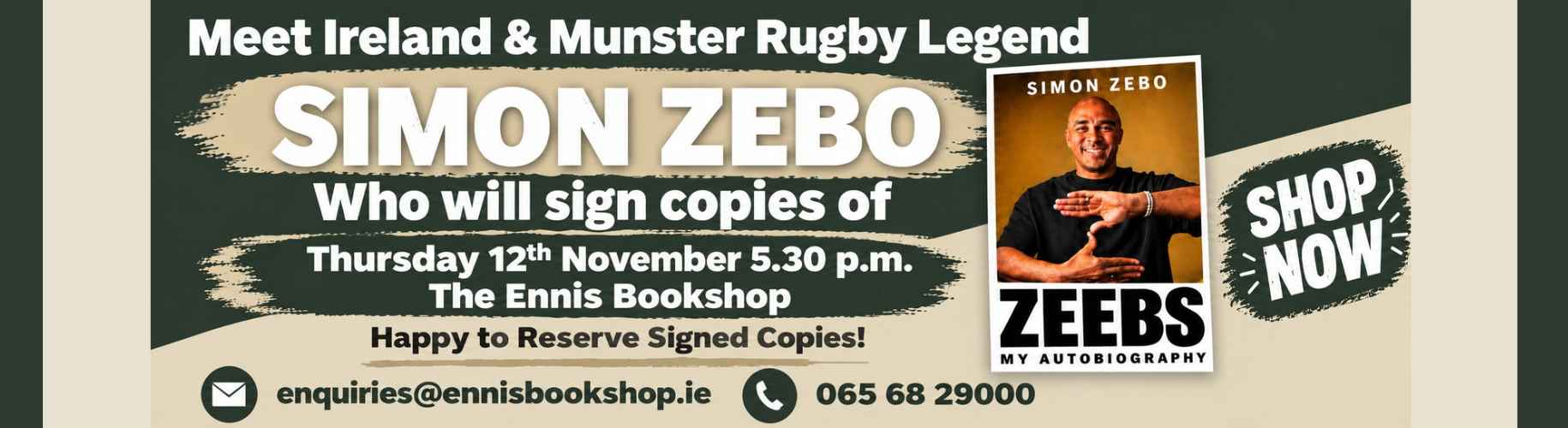 Simon Zebo Book Signing